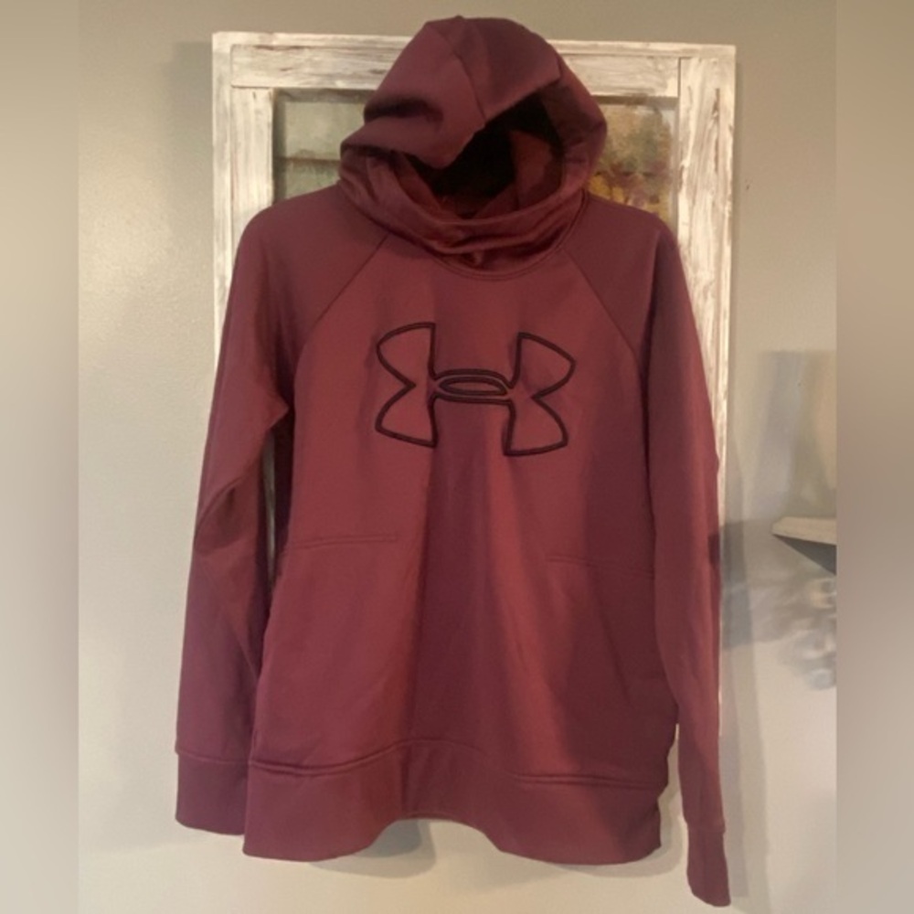 Under Armour Womens M Pullover Long Sleeve Cowl Neck Sweatshirt Plum